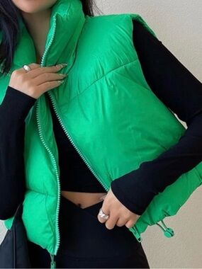 Amazon Women's Green Puffer Vest